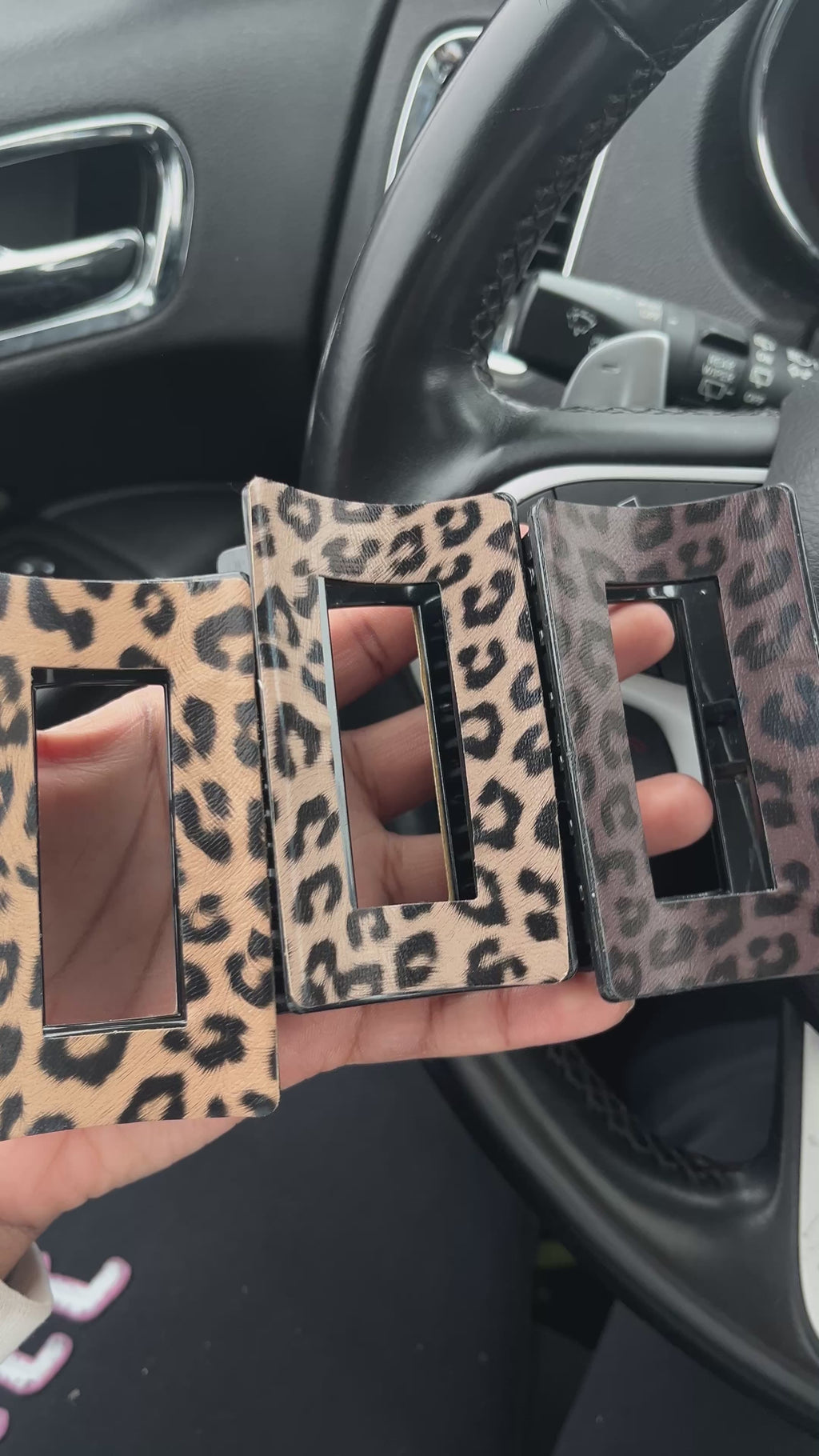 Cheetah Print Square Hair Clips